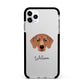 Flat Coated Retriever Personalised Apple iPhone 11 Pro Max in Silver with Black Impact Case