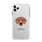 Flat Coated Retriever Personalised Apple iPhone 11 Pro Max in Silver with White Impact Case