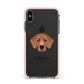 Flat Coated Retriever Personalised Apple iPhone Xs Max Impact Case Pink Edge on Black Phone