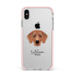 Flat Coated Retriever Personalised Apple iPhone Xs Max Impact Case Pink Edge on Silver Phone