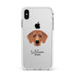 Flat Coated Retriever Personalised Apple iPhone Xs Max Impact Case White Edge on Silver Phone