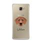 Flat Coated Retriever Personalised Samsung Galaxy A3 2016 Case on gold phone