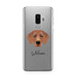Flat Coated Retriever Personalised Samsung Galaxy S9 Plus Case on Silver phone