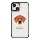 Flat Coated Retriever Personalised iPhone 13 Black Impact Case on Silver phone