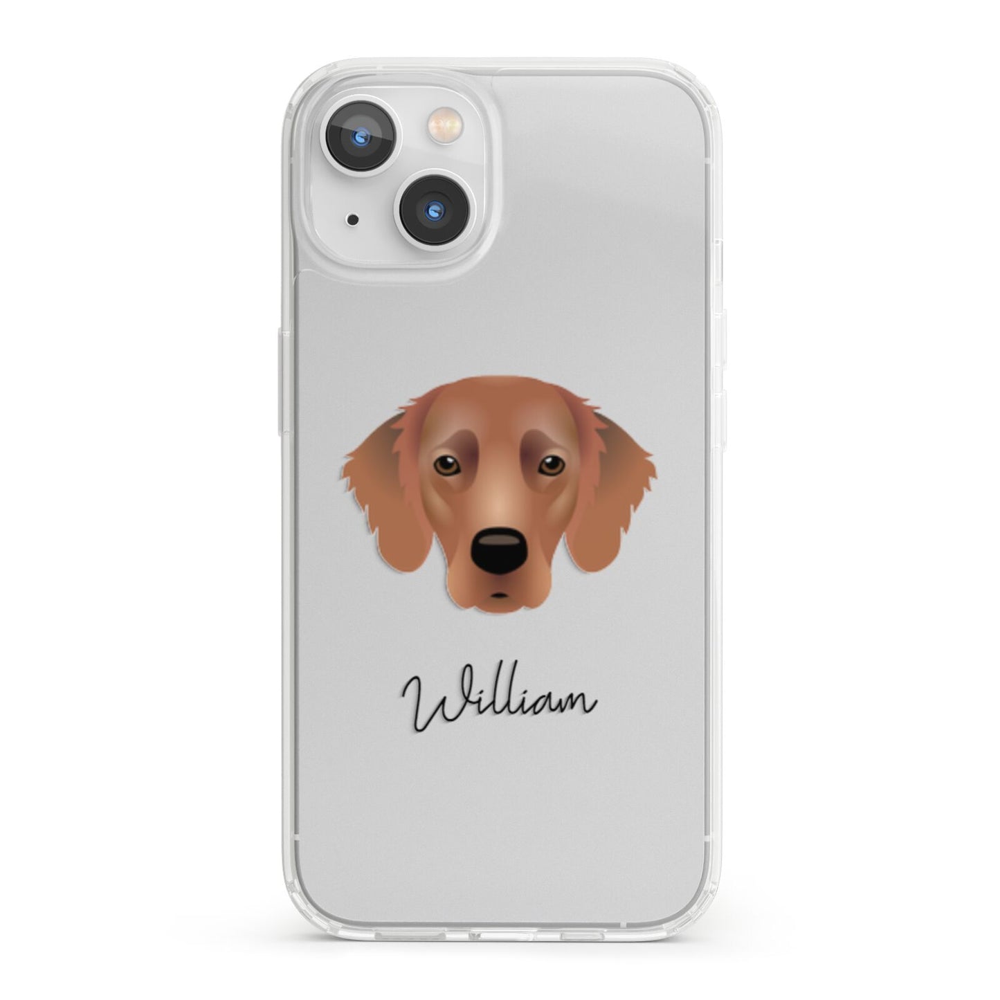 Flat Coated Retriever Personalised iPhone 13 Clear Bumper Case