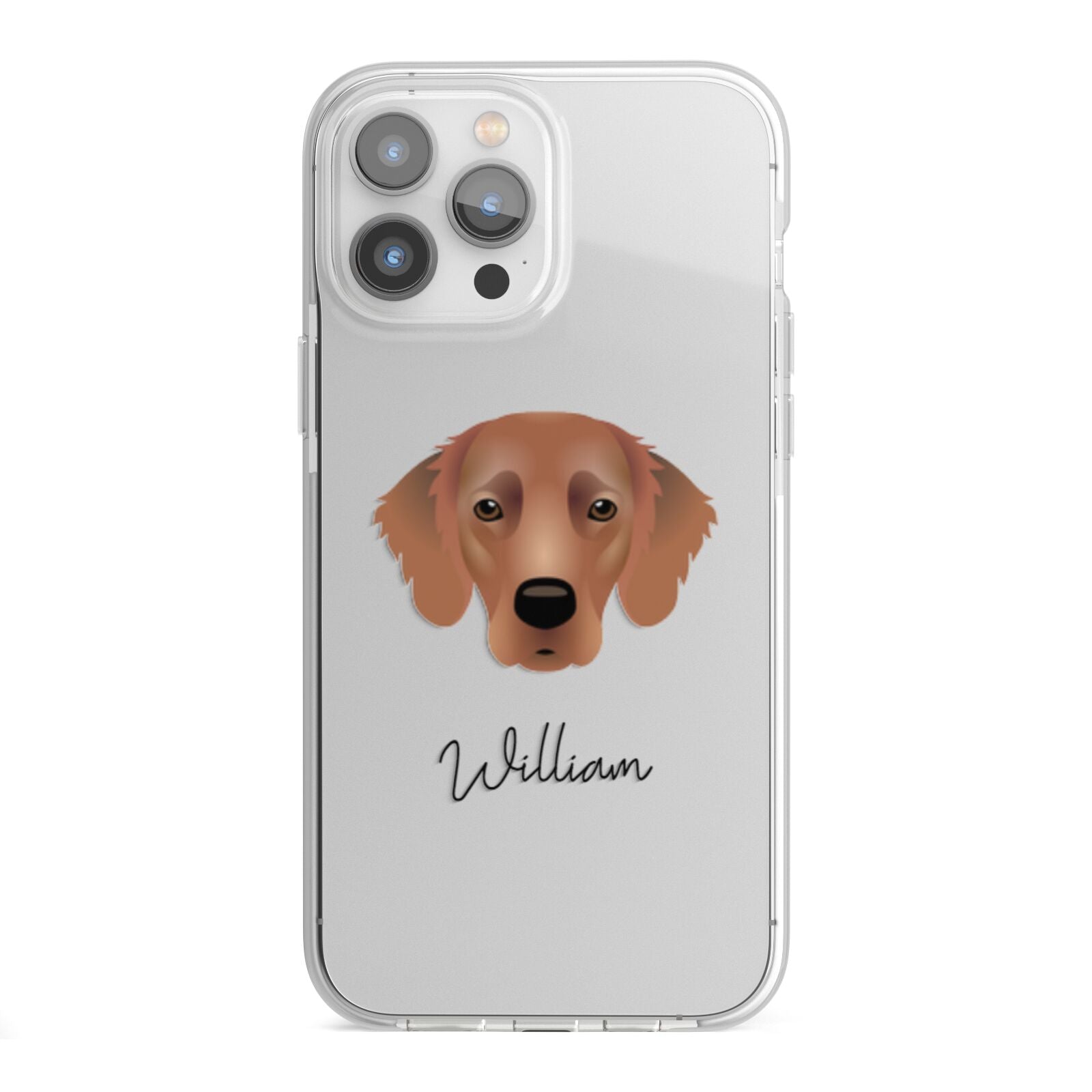 Flat Coated Retriever Personalised iPhone 13 Pro Max TPU Impact Case with White Edges