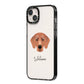 Flat Coated Retriever Personalised iPhone 14 Plus Black Impact Case Side Angle on Silver phone