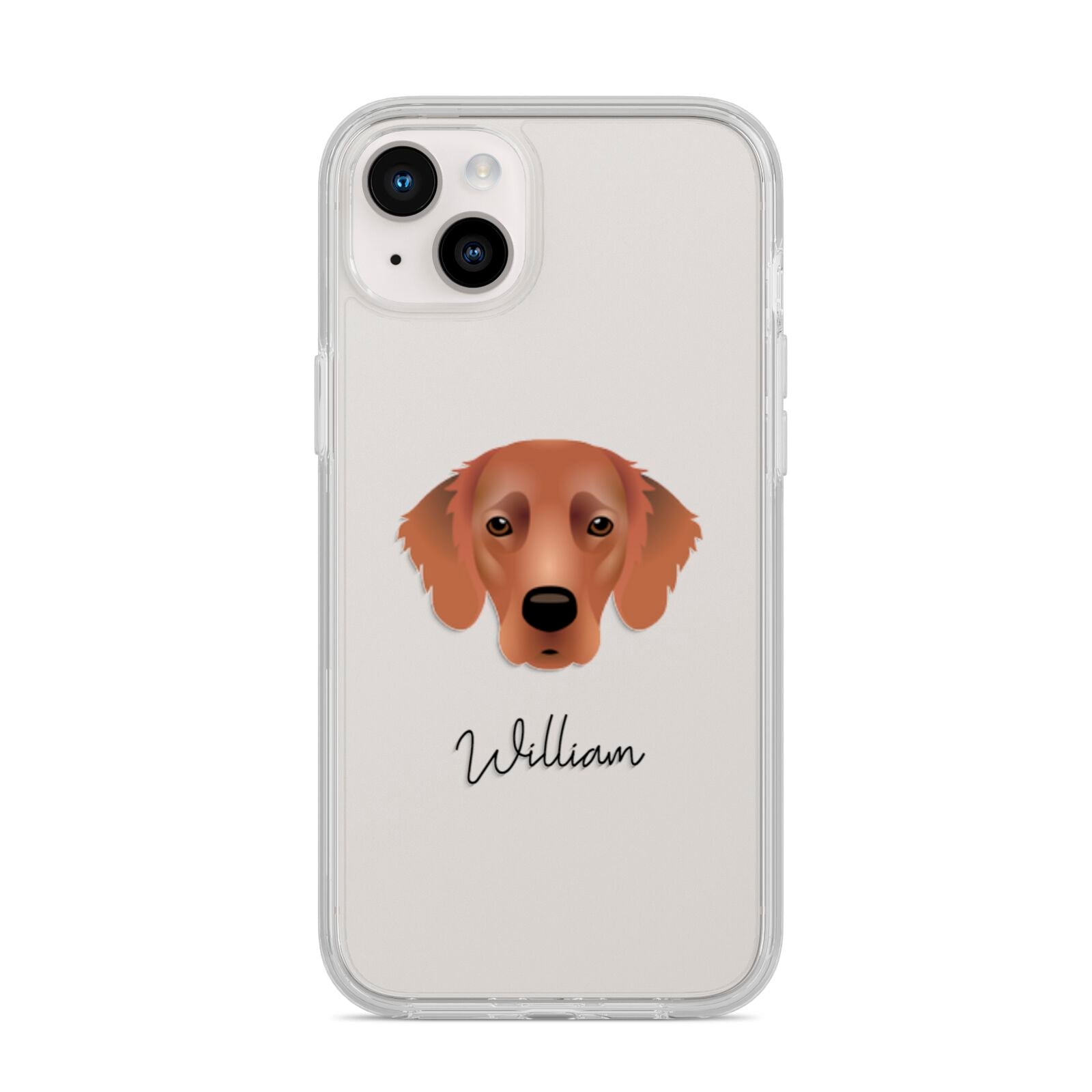 Flat Coated Retriever Personalised iPhone 14 Plus Clear Tough Case Starlight