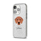 Flat Coated Retriever Personalised iPhone 14 Pro Glitter Tough Case Silver Angled Image