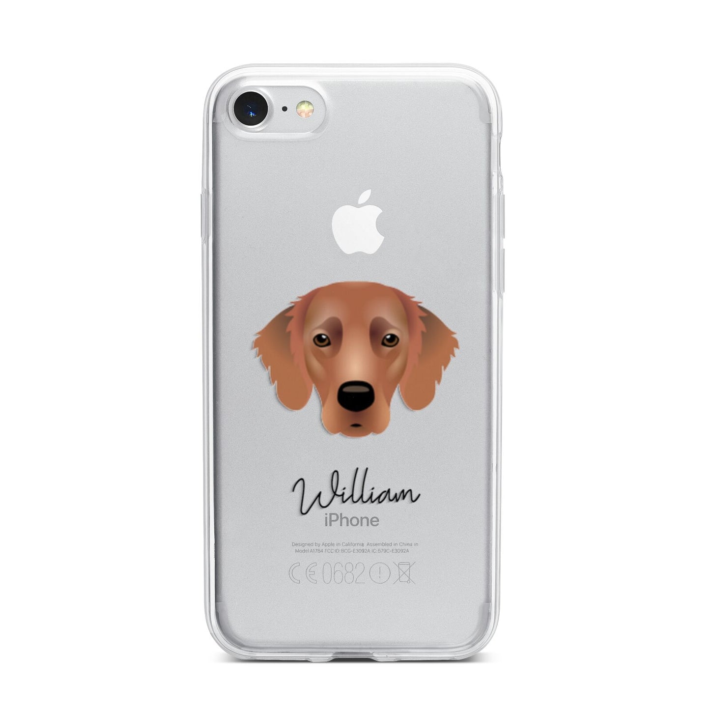 Flat Coated Retriever Personalised iPhone 7 Bumper Case on Silver iPhone