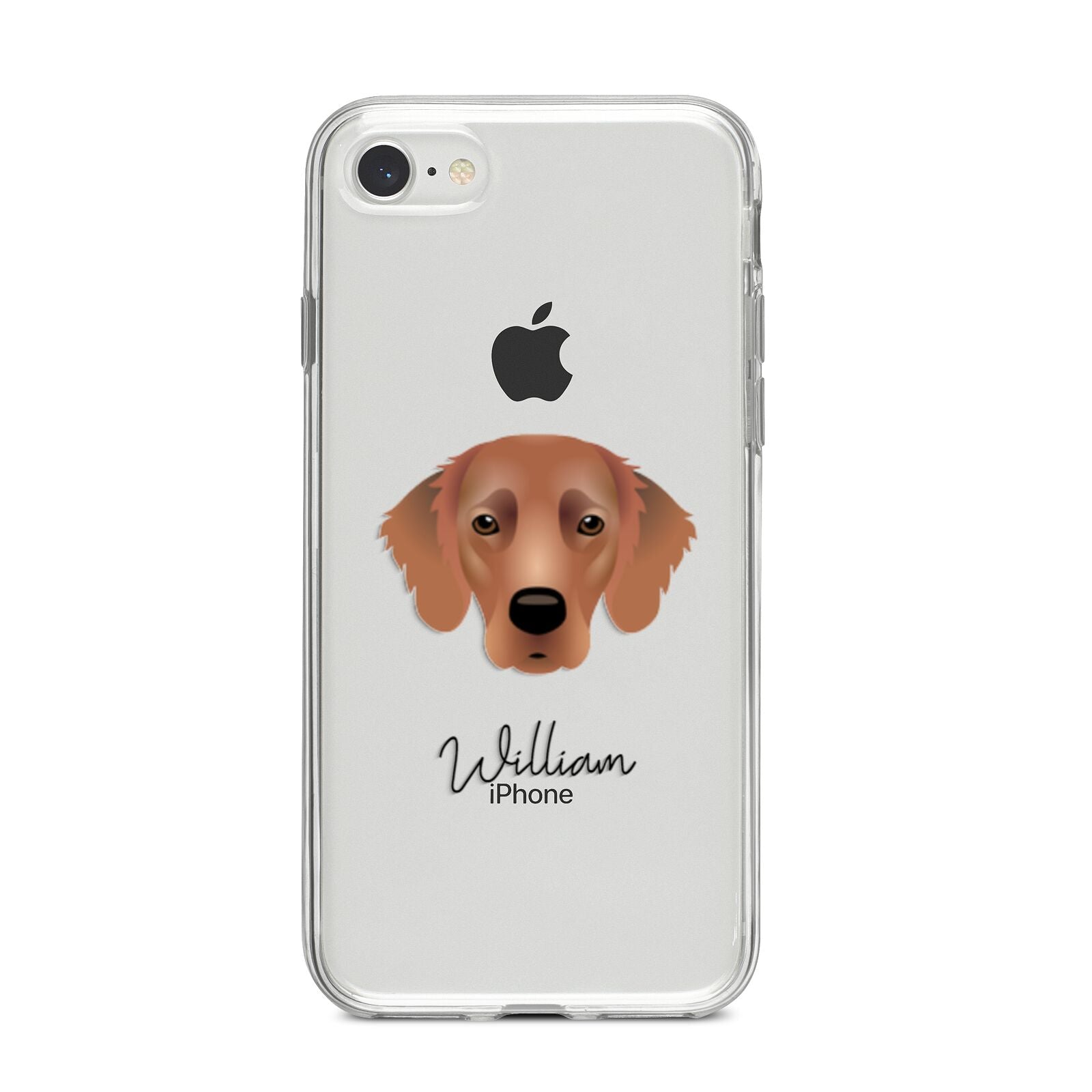 Flat Coated Retriever Personalised iPhone 8 Bumper Case on Silver iPhone