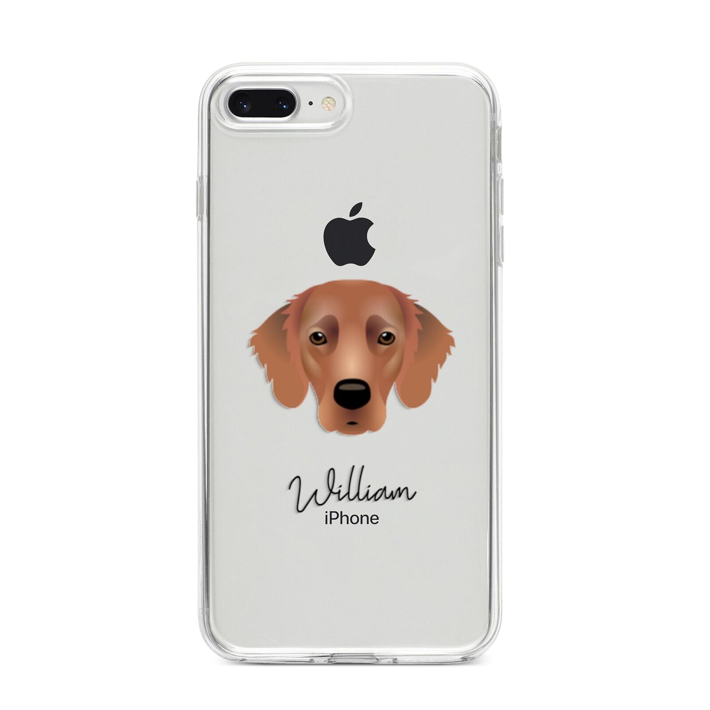 Flat Coated Retriever Personalised iPhone 8 Plus Bumper Case on Silver iPhone