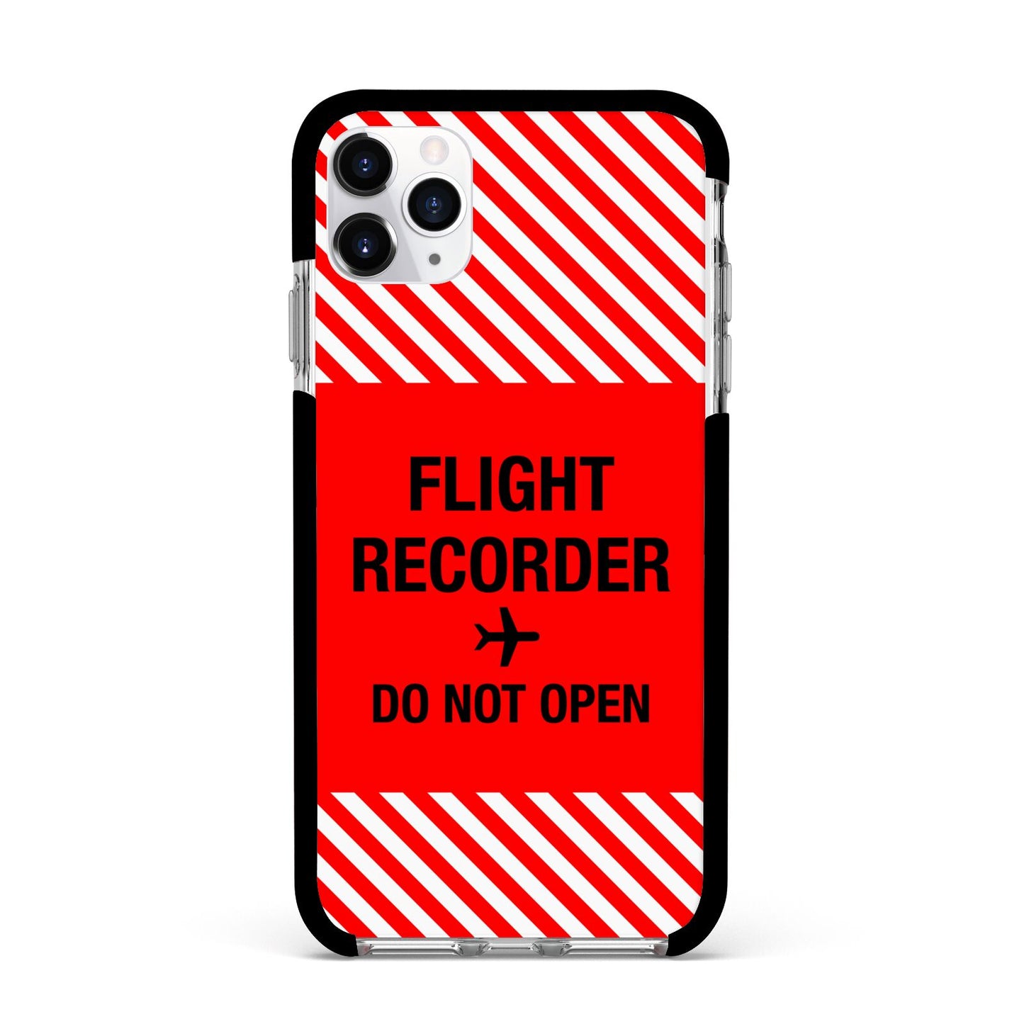 Flight Recorder Apple iPhone 11 Pro Max in Silver with Black Impact Case