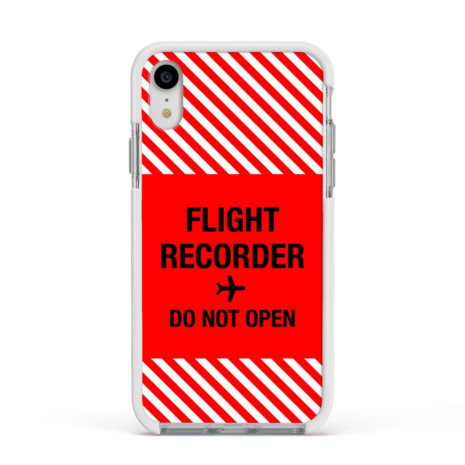 Flight Recorder Apple iPhone XR Impact Case White Edge on Silver Phone