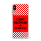 Flight Recorder Apple iPhone Xs Max Impact Case Pink Edge on Silver Phone