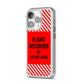 Flight Recorder iPhone 14 Pro Clear Tough Case Silver Angled Image