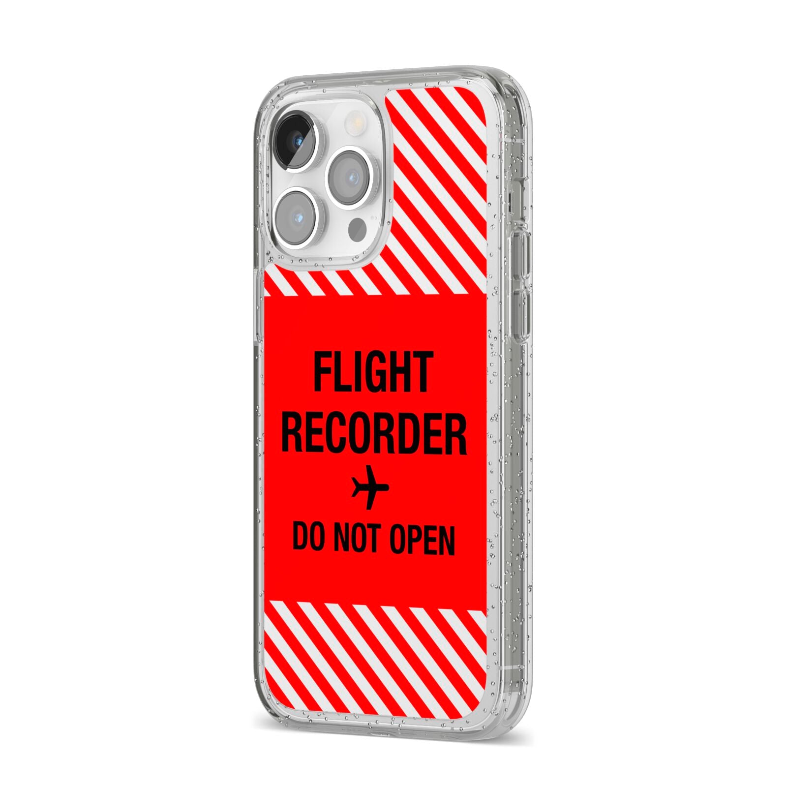 Flight Recorder iPhone 14 Pro Max Glitter Tough Case Silver Angled Image