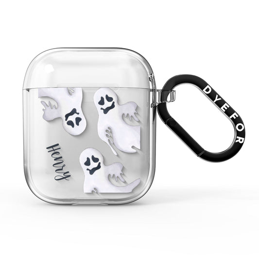 Floaty Ghosts Personalised AirPods Clear Case