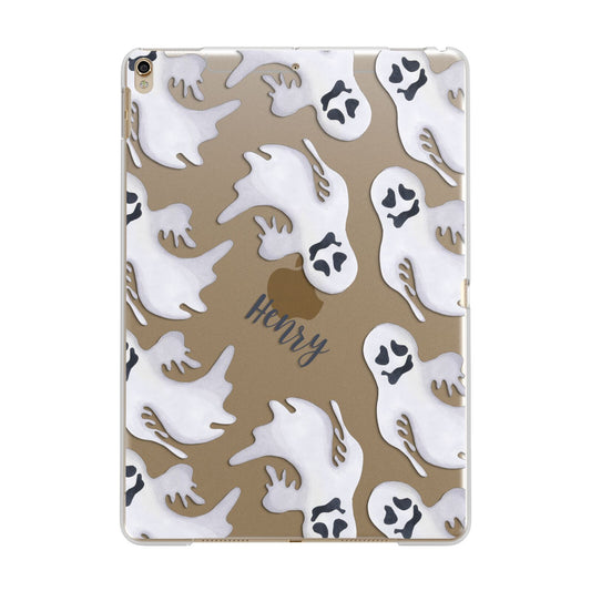 Floaty Ghosts Personalised Apple iPad Gold Case