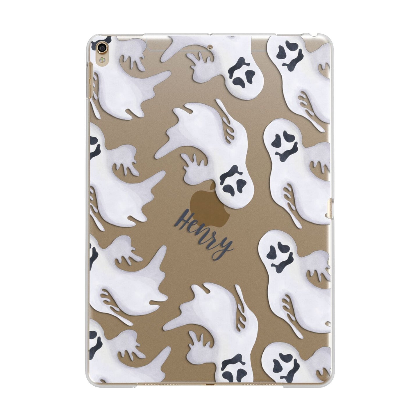 Floaty Ghosts Personalised Apple iPad Gold Case