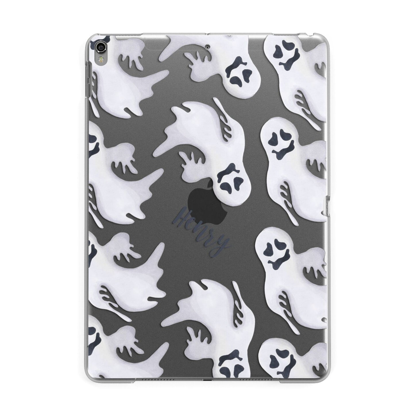 Floaty Ghosts Personalised Apple iPad Grey Case