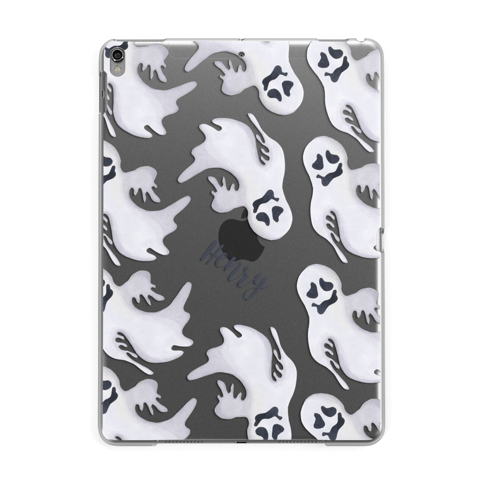 Floaty Ghosts Personalised Apple iPad Grey Case