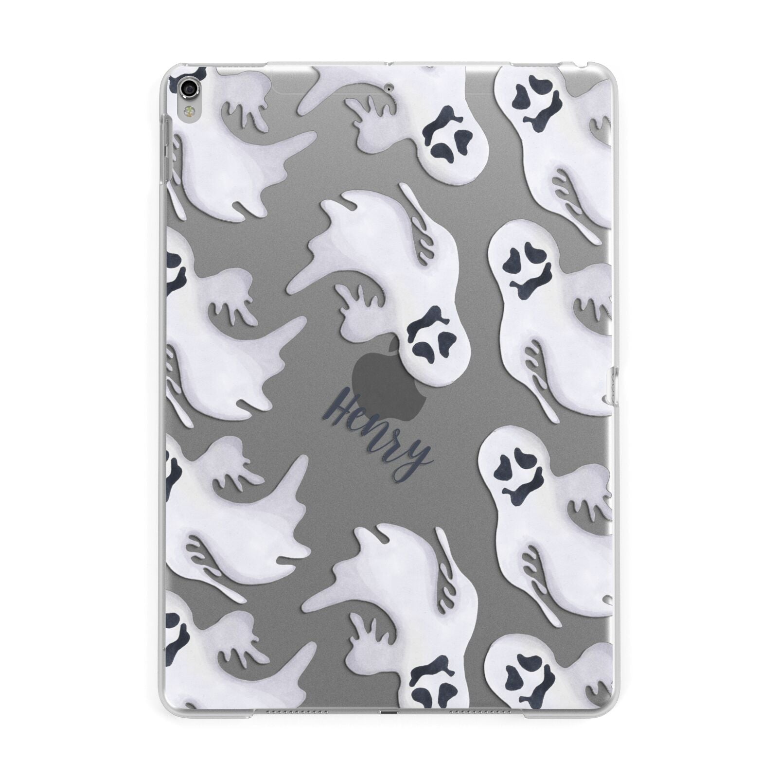 Floaty Ghosts Personalised Apple iPad Silver Case