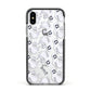 Floaty Ghosts Personalised Apple iPhone Xs Impact Case Black Edge on Silver Phone