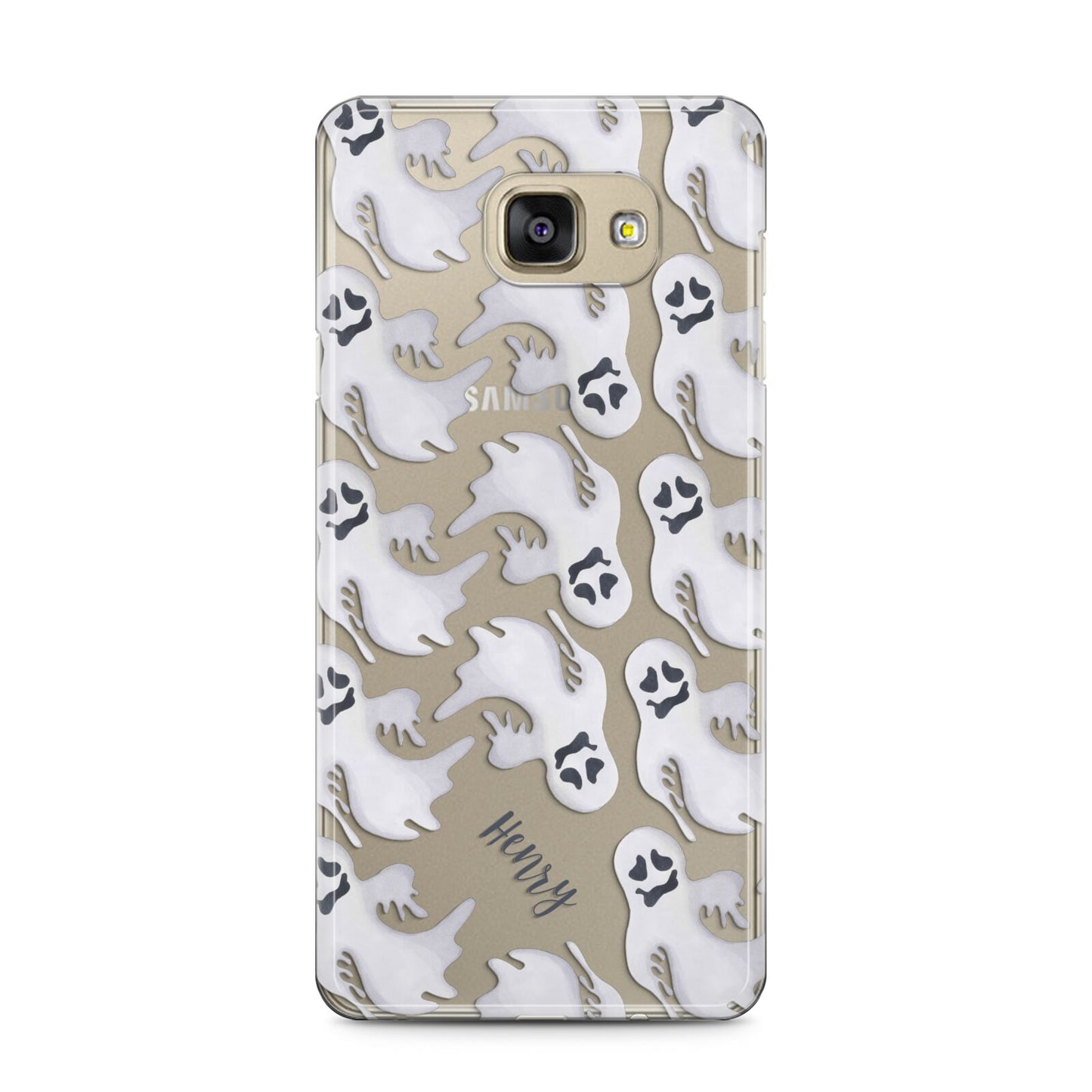Floaty Ghosts Personalised Samsung Galaxy A5 2016 Case on gold phone