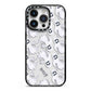 Floaty Ghosts Personalised iPhone 14 Pro Black Impact Case on Silver phone