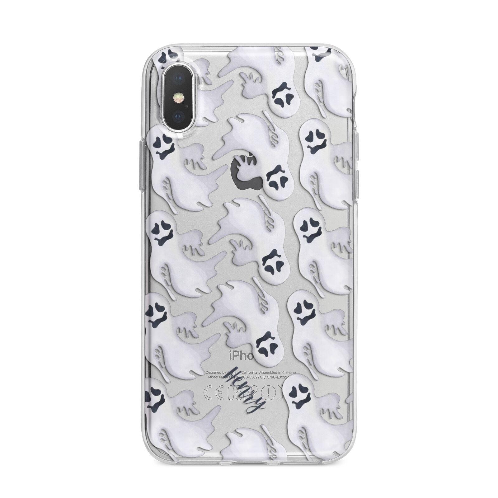 Floaty Ghosts Personalised iPhone X Bumper Case on Silver iPhone Alternative Image 1