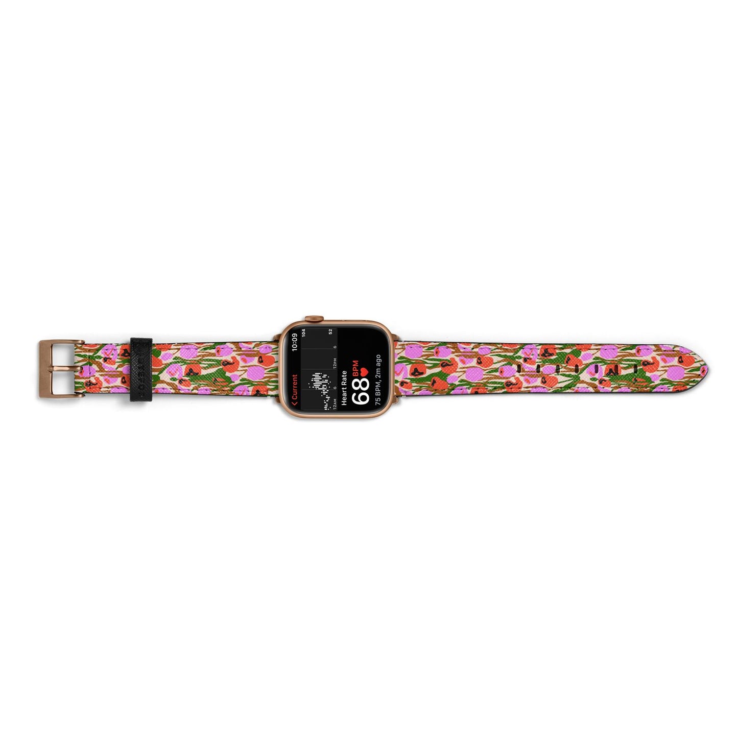 Floral Apple Watch Strap Size 38mm Landscape Image Gold Hardware