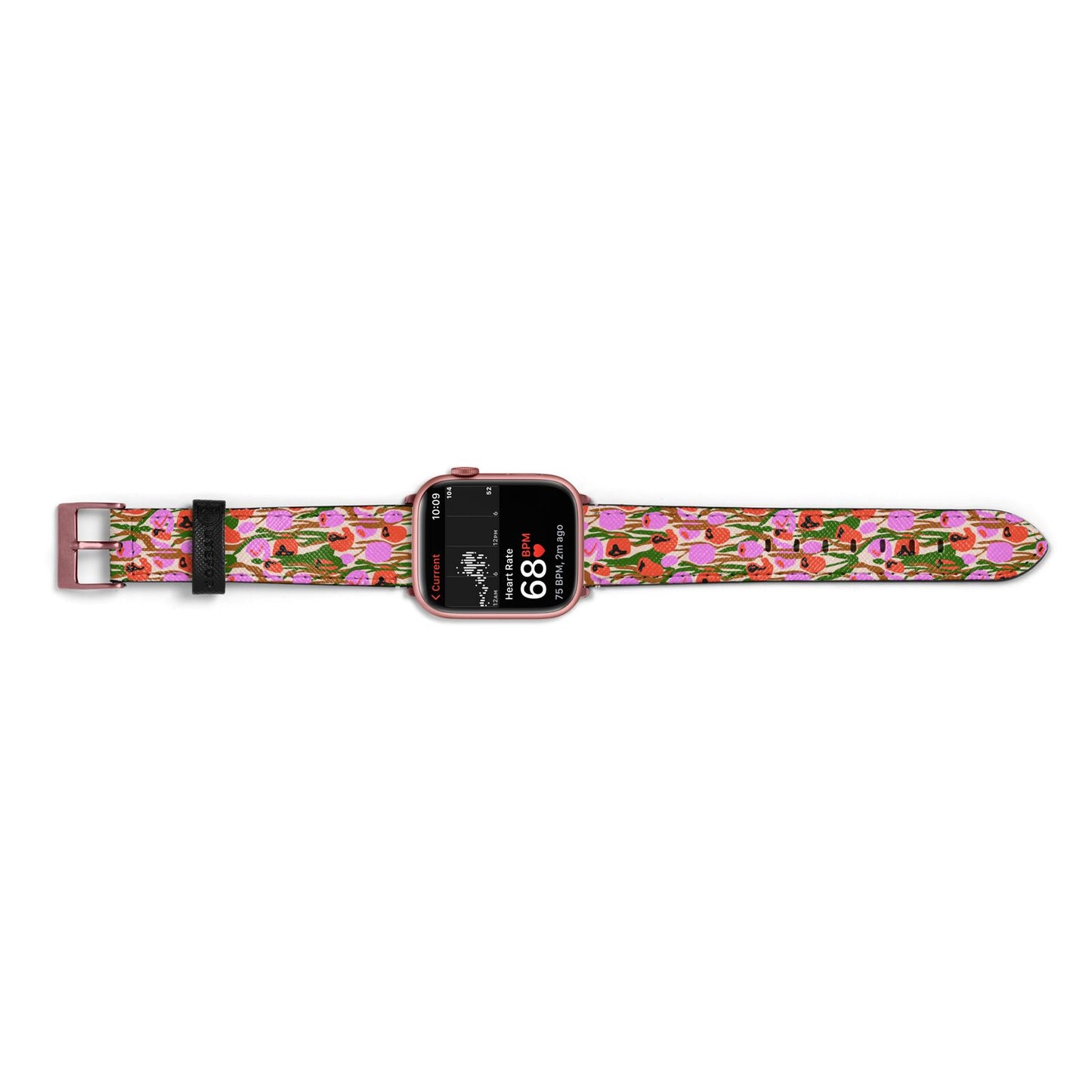 Floral Apple Watch Strap Size 38mm Landscape Image Rose Gold Hardware