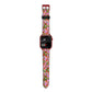 Floral Apple Watch Strap Size 38mm with Red Hardware