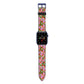 Floral Apple Watch Strap with Blue Hardware