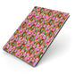 Floral Apple iPad Case on Grey iPad Side View