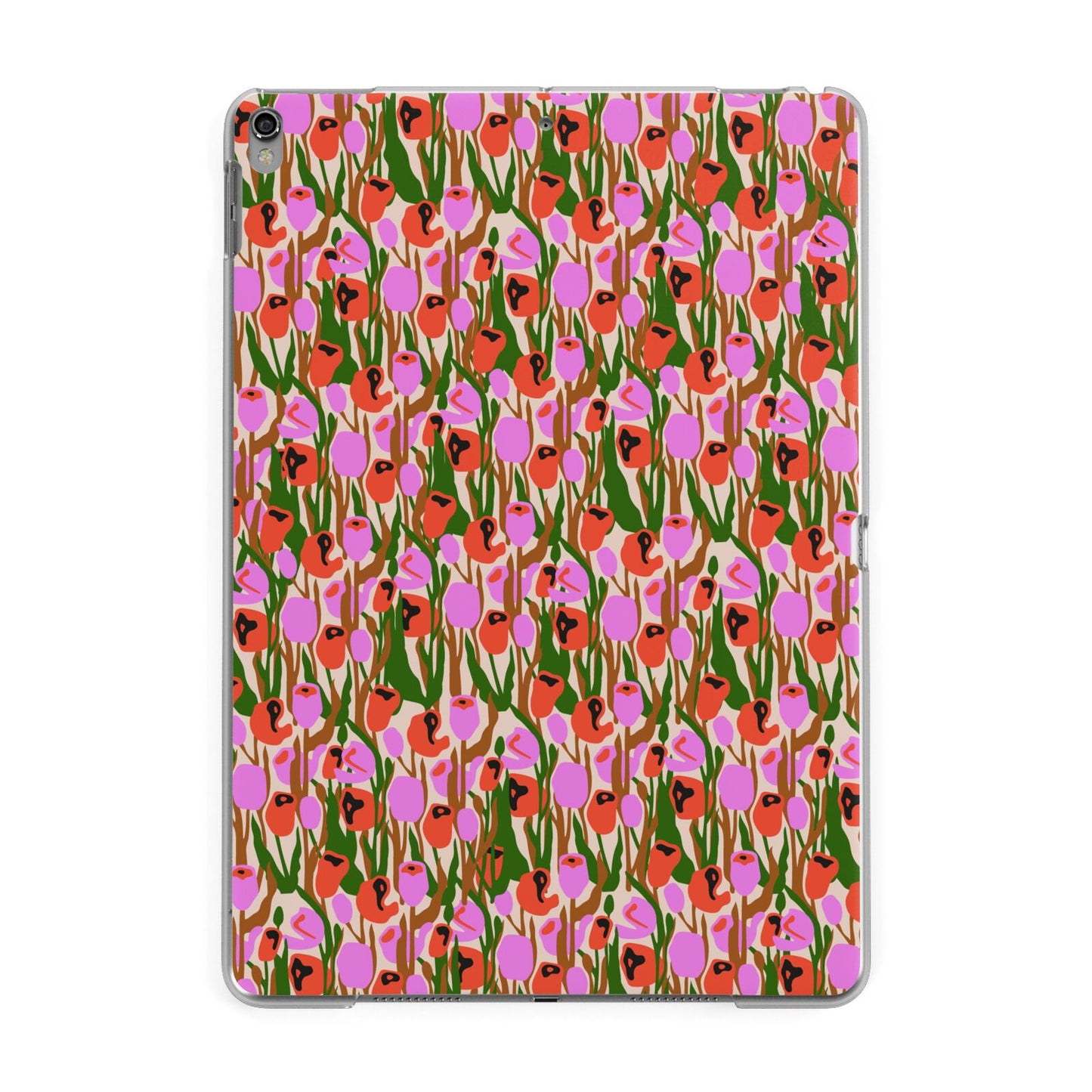 Floral Apple iPad Grey Case