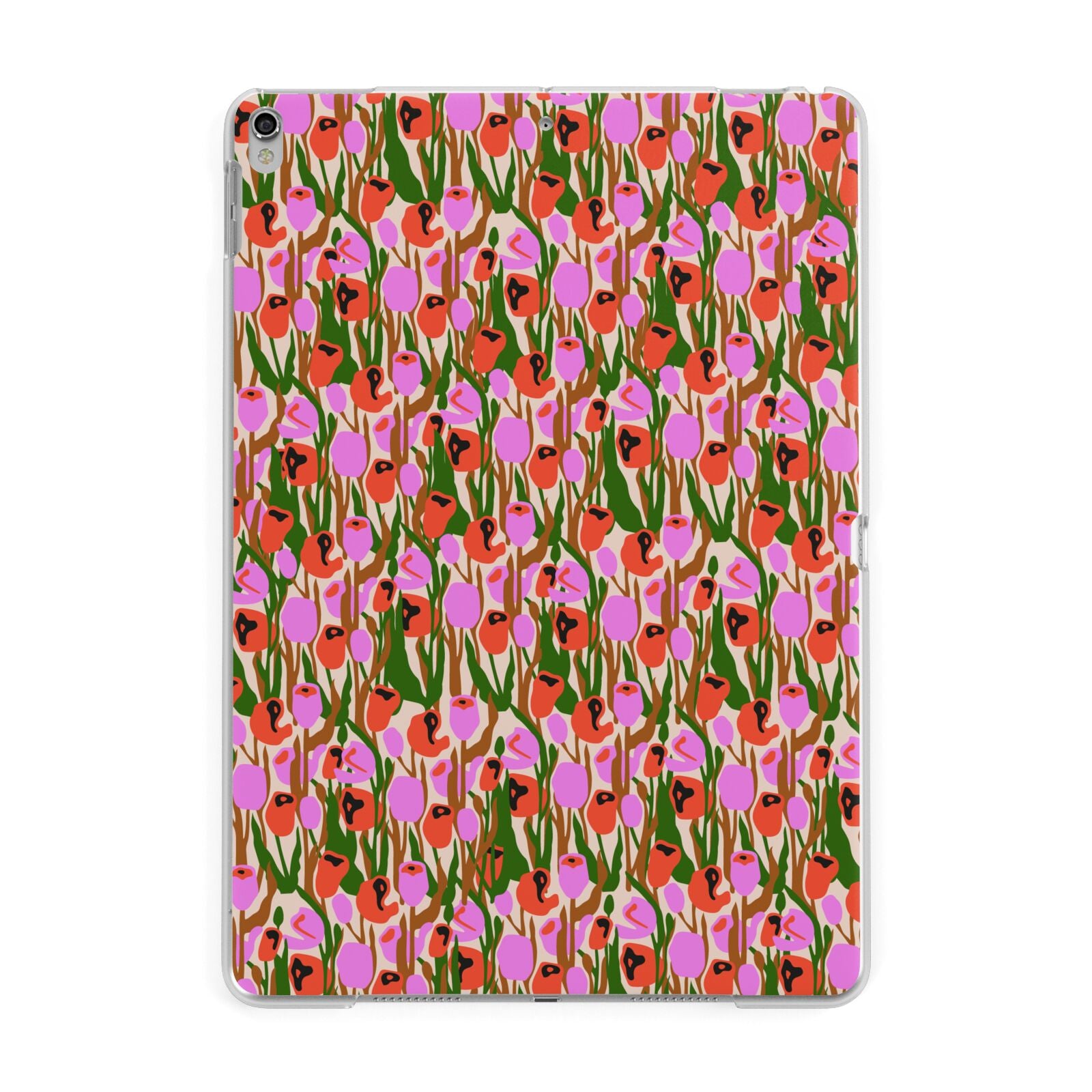 Floral Apple iPad Silver Case