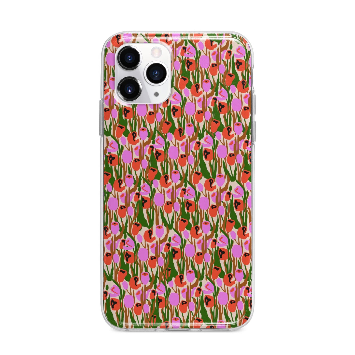 Floral Apple iPhone 11 Pro Max in Silver with Bumper Case