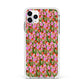 Floral Apple iPhone 11 Pro Max in Silver with White Impact Case