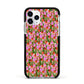 Floral Apple iPhone 11 Pro in Silver with Black Impact Case