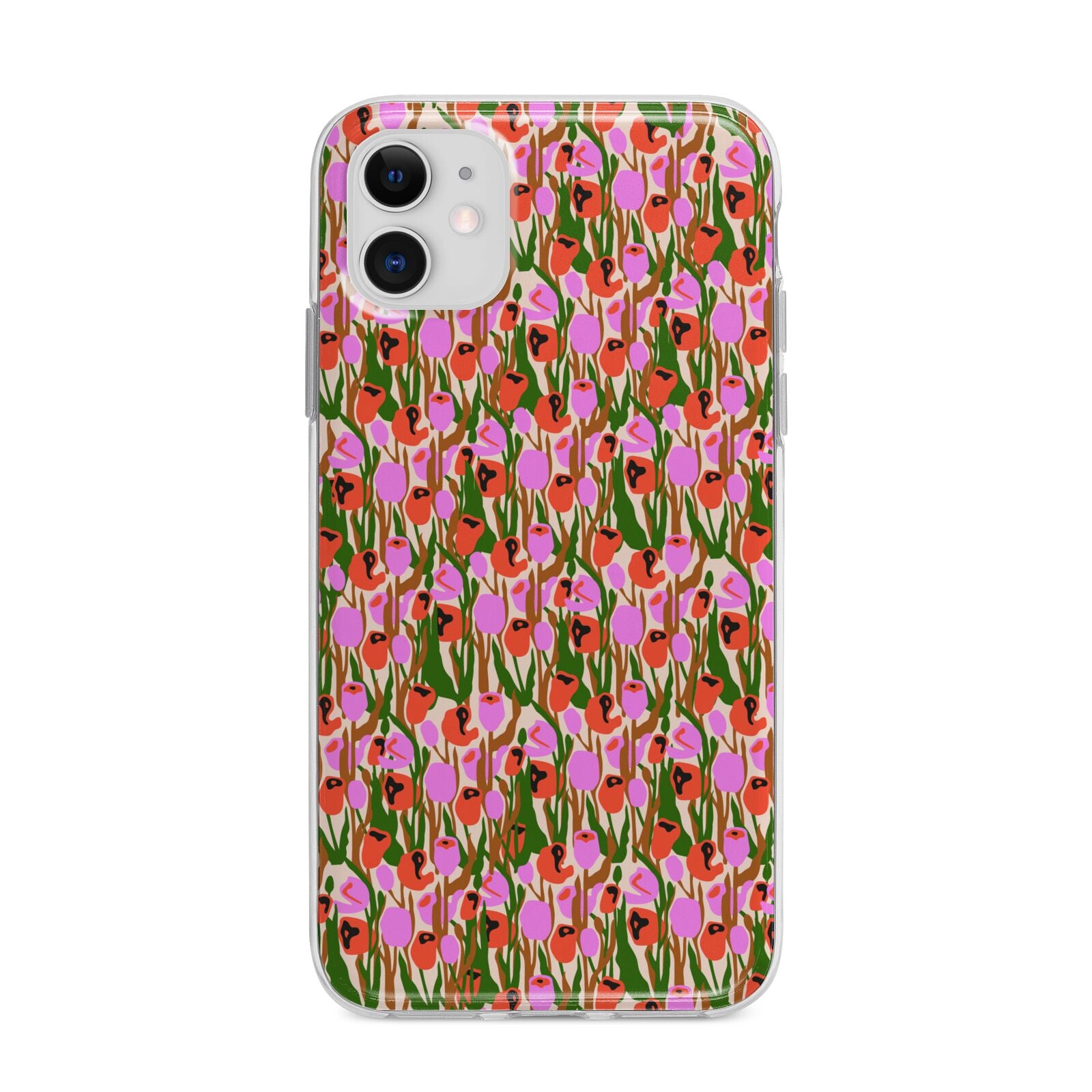 Floral Apple iPhone 11 in White with Bumper Case