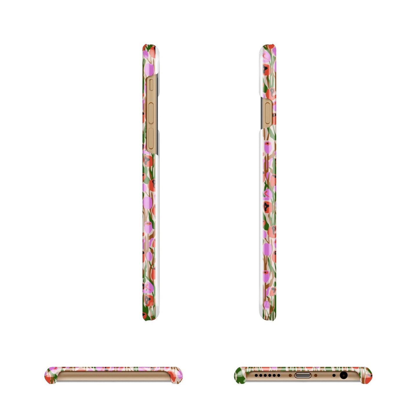 Floral Apple iPhone 6 3D Wrap Snap Case Angled Images