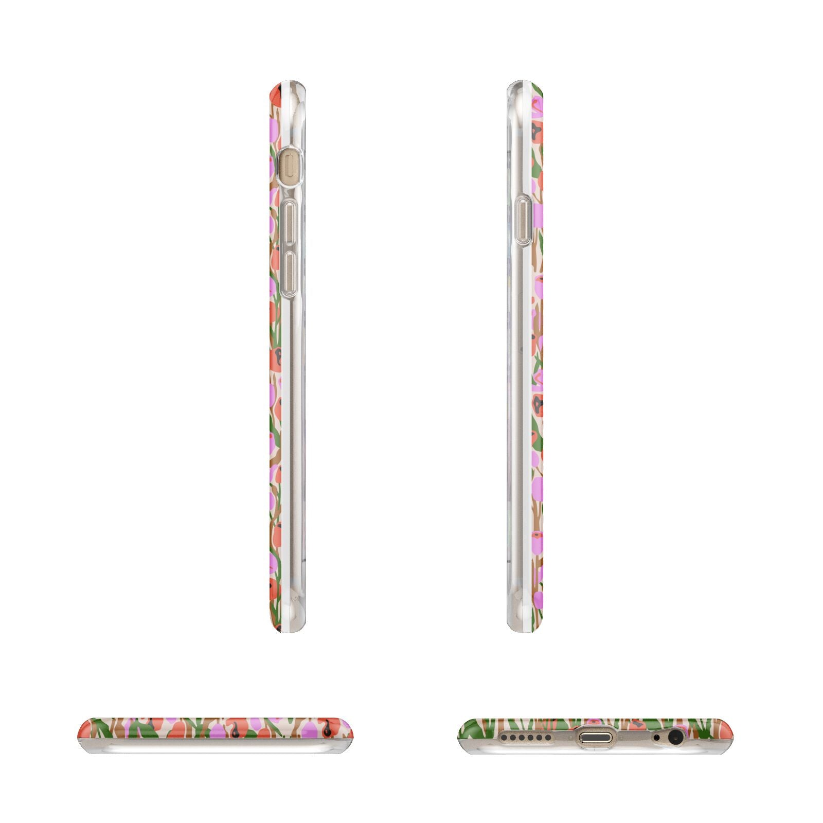 Floral Apple iPhone 6 3D Wrap Tough Case Alternative Image Angles