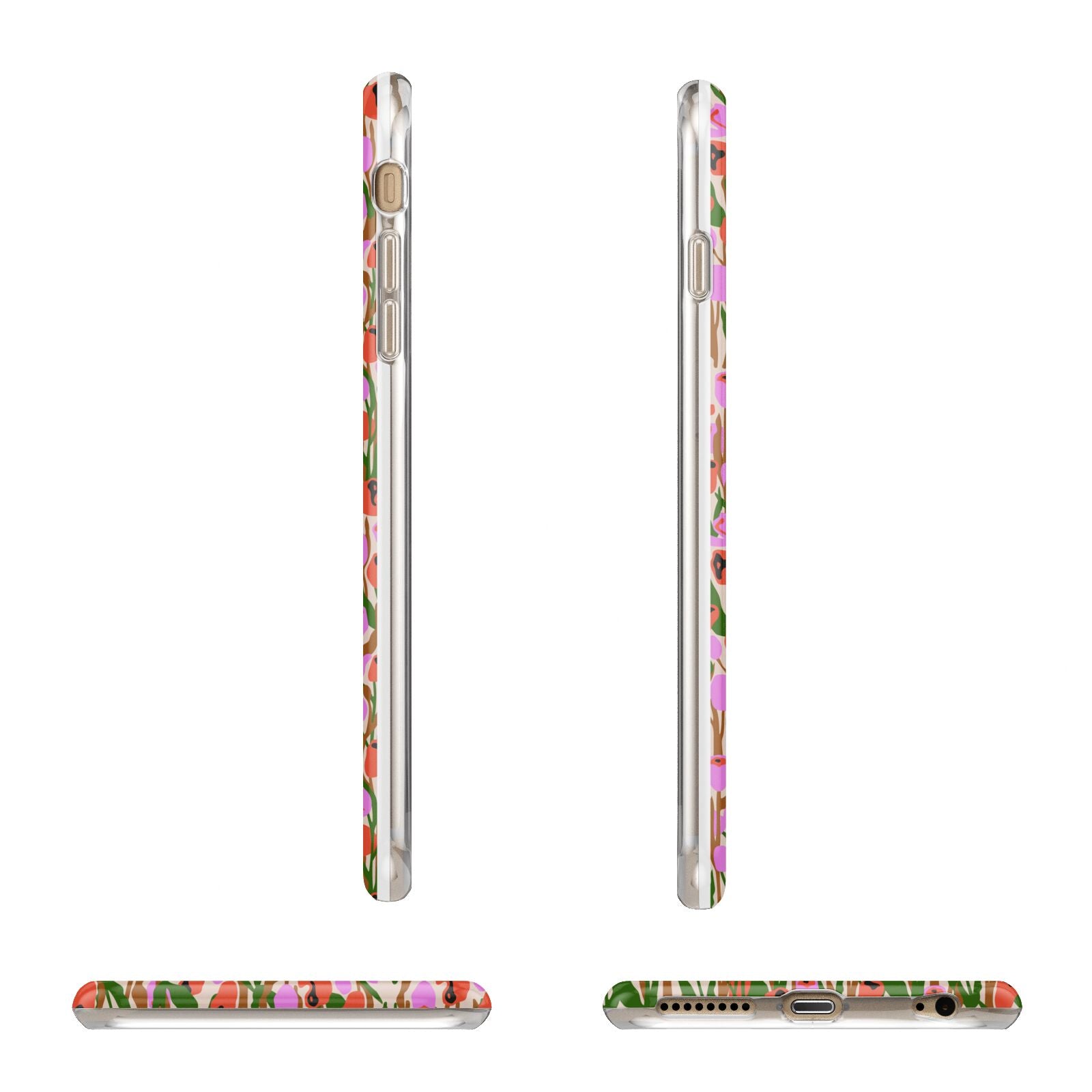 Floral Apple iPhone 6 Plus 3D Wrap Tough Case Alternative Image Angles