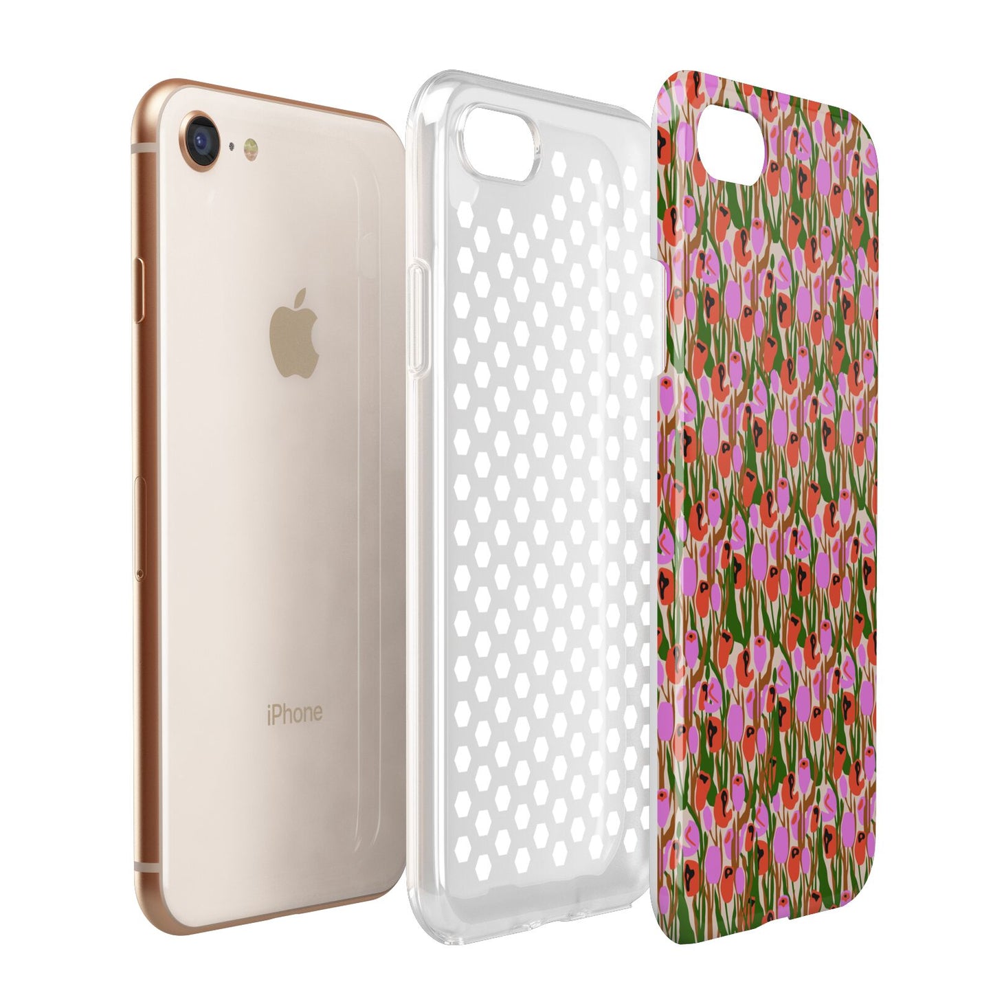 Floral Apple iPhone 7 8 3D Tough Case Expanded View