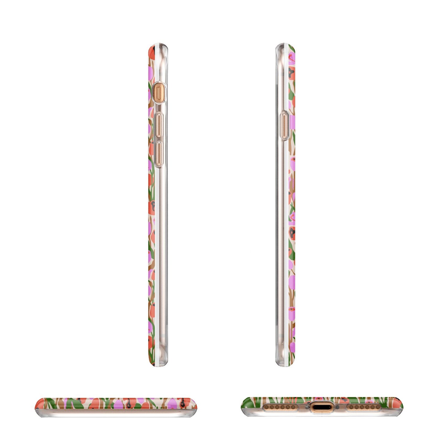 Floral Apple iPhone 7 8 3D Wrap Tough Case Alternative Image Angles