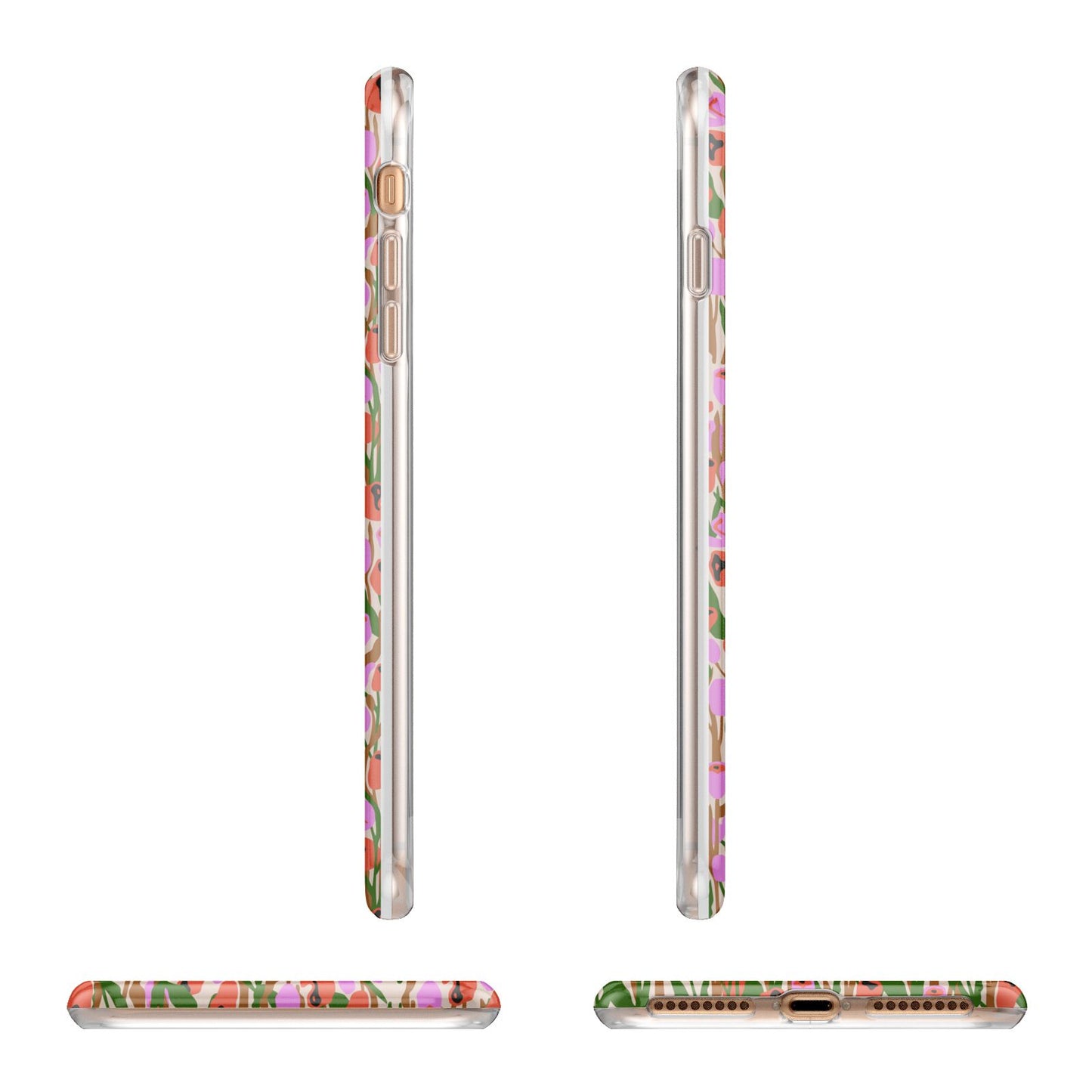 Floral Apple iPhone 7 8 Plus 3D Wrap Tough Case Alternative Image Angles