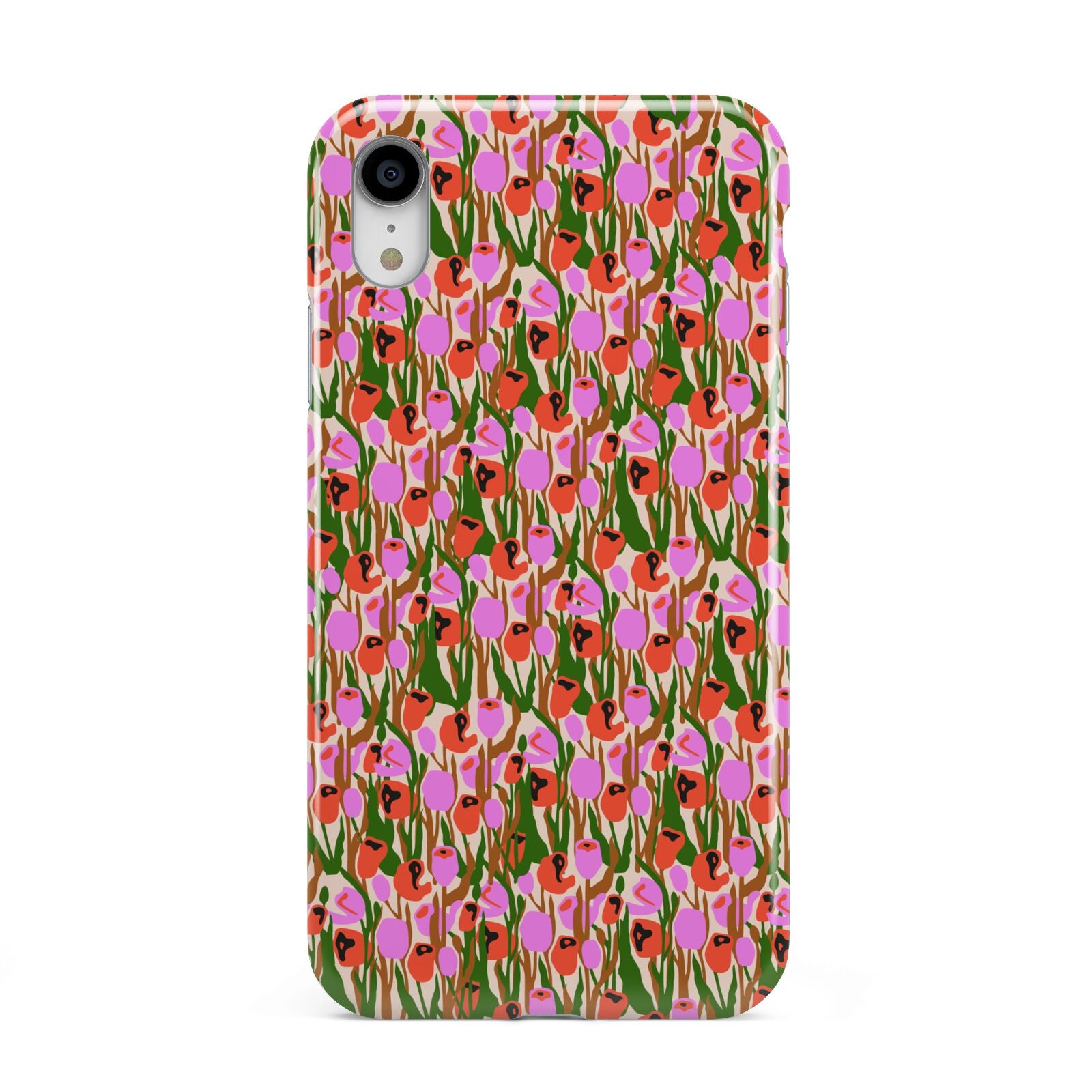 Floral Apple iPhone XR White 3D Tough Case