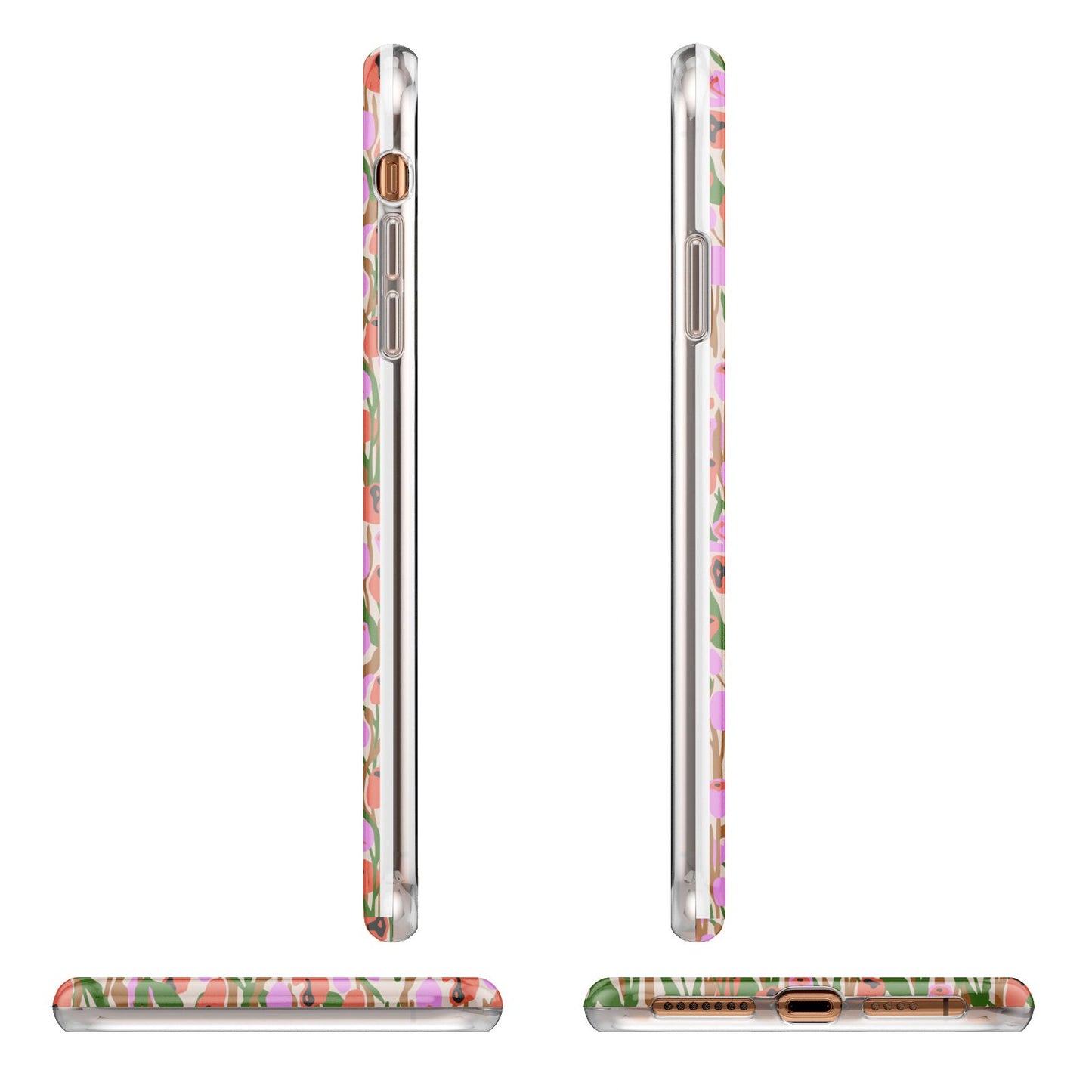 Floral Apple iPhone XS Max 3D Wrap Tough Case Alternative Image Angles